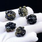 PROME 天然石・高品質・オブシディアン・メキシコ産・作家様向けDIYパーツ・彫刻品・貫通孔・p7924