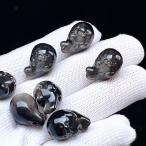 PROME 天然石・高品質・オブシディアン・メキシコ産・作家様向けDIYパーツ・彫刻品・貫通孔・p7956