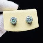 PROME 天然石・特別仕様品・シンプル・高品質・モアサナイト・白銅（キュプロニッケル）製・ピアス ・P8480