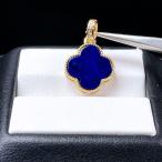 PROME*PREMIUM натуральный камень один пункт предмет * специальный specification товар * лазурит * подвеска с цепью *SILVER925 производства *[ поверхность отделка :24 позолоченный ] серебряный [14x14x4mm ±1mm]V46408