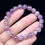 PROME 天然石 一点物・希少鉱・フェザーアメジスト・セリサイトインアメジスト・モスコバイトインアメジスト・ブラジル産・ブレスレット・V50788