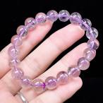 PROME 天然石【一点物】【希少透明】エレスチャルアメジスト・アメジストファントム・内包物あり・ブラジル産・ブレスレット v57095