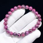 PROME 天然石 【一点物】高品質・チェリーレッド・再入荷困難・天然コランダム・ルビー・ミャンマー産・ブレスレット v67032