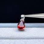 ショッピング恋愛 PROME 天然石 【一点物】・高品質・ガーネット・オーストラリア産・ペンダントトップ・SILVER925製・シルバー【7x10x5mm ±1mm】v67129