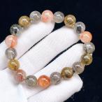 PROME 天然石【一点物】高品質・エレスチャルクォーツ x ライモナイトインクォーツ・共生鉱物・ブラジル産・ブレスレット・V69318