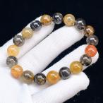 PROME 天然石【一点物】高品質・エレスチャルクォーツ x ライモナイトインクォーツ・共生鉱物・ブラジル産・ブレスレット・V69319