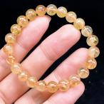 ショッピング天然石 PROME 天然石【一点物】高品質・希少鉱・エンジェルラダーインシトリン・ディスロケーションインシトリン・ブラジル産・ブレスレット・v70573