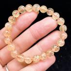 ショッピング天然石 PROME 天然石【一点物】高品質・希少鉱・エンジェルラダーインシトリン・ディスロケーションインシトリン・ブラジル産・ブレスレット・v70581