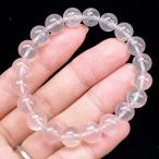 PROME 天然石【一点物】高品質・ほんのり桜色・ピンククォーツ・ピンクローズクォーツ・マダガスカル産・ブレスレット・v70641