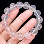 ショッピング天然石 PROME 天然石【一点物】高品質・ほんのり桜色・ピンククォーツ・ピンクローズクォーツ・マダガスカル産・ブレスレット・v70650