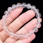 ショッピング天然石 PROME 天然石【一点物】高品質・ほんのり桜色・ピンククォーツ・ピンクローズクォーツ・マダガスカル産・ブレスレット・v70653