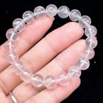 ショッピング天然石 PROME 天然石【一点物】高品質・ほんのり桜色・ピンククォーツ・ピンクローズクォーツ・マダガスカル産・ブレスレット・v70656