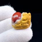 PROME 天然石【一点物】高品質・ムーアカイト・モッカイト・ジャスパー・オーストラリア産・貔貅・手彫り・貫通孔・v70812