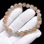 ショッピング天然石 PROME 天然石【一点物】高品質・フォリエーテッドマイカインクォーツ・ブラジル産・ブレスレット ・v70869