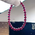 PROME 天然石【一点物】高品質・薔薇柘榴石・パープルガーネット・ロードライトガーネット・タンザニア産・ブレスレット ・v70924