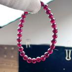 ショッピング天然石 PROME 天然石【一点物】高品質・薔薇柘榴石・パープルガーネット・ロードライトガーネット・タンザニア産・ブレスレット ・v70938