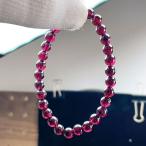 PROME 天然石【一点物】高品質・薔薇柘榴石・パープルガーネット・ロードライトガーネット・タンザニア産・ブレスレット ・v70941