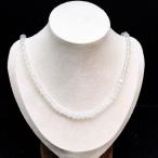 ショッピング天然石 PROME 天然石【一点物】高品質・ブルームーンストーン・5mm・スリランカ産・ネックレス・(チェーン長さ：約40cm＋アジャスター5cm)・v70968