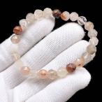 PROME 天然石【一点物】ラビットヘアールチルクォーツ・サンセットクォーツ・エンジェルへアルチル・ラビットファールチ・ブレスレット・v71105