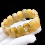 ショッピング天然石 PROME 天然石【一点物】高品質・ゴールデンルチルクォーツ・タイチンルチルクォーツ・ブラジル産・ブレスレット・v72570