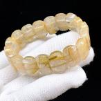 PROME 天然石【一点物】高品質・ゴールデンルチルクォーツ・タイチンルチルクォーツ・ブラジル産・ブレスレット・v72573