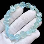 PROME 天然石【一点物】高品質・ブルートパーズ・スイストパーズ・スカイブルートパーズ・スリランカ産・ブレスレット・v72649