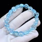 PROME 天然石【一点物】厳選グレード・宝石質・ブルートパーズ・スイストパーズ・スカイブルートパーズ・スリランカ産・ブレスレット・v72659