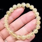 PROME 天然石【一点物】高品質・リビアングラス（希少・クリストバライト内包）・リビア砂漠産・ブレスレット・v74207