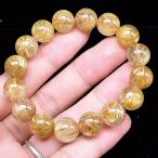 【商品動画ある】PROME 天然石【一点物】厳選グレード・宝石質・高品質・タイチンルチル・ゴールデンルチルクォーツ・ブラジル産・ブレスレット・v74639