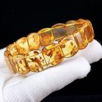 PROME 天然石【一点物】高品質・フラワーアンバー・花琥珀・バルティックアンバー・バルト海沿岸産・ブレスレット・v74679