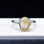 PROME натуральный камень [ один пункт предмет ] ограниченный товар * повторное поступление не возможно * рутил кварц * белый медь (kyu Pro никель ) производства * кольцо * свободный размер *v75023