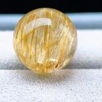 PROME 天然石【一点物】厳選グレード・宝石質・高品質・タイチンルチル・ゴールデンルチルクォーツ・ブラジル産・12mm・貫通孔・粒売り ・v75068