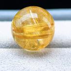 PROME 天然石【一点物】厳選グレード・宝石質・高品質・タイチンルチル・ゴールデンルチルクォーツ・ブラジル産・12mm・貫通孔・粒売り ・v75069