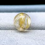 ショッピング天然石 PROME 天然石【一点物】厳選グレード・宝石質・高品質・タイチンルチル・ゴールデンルチルクォーツ・ブラジル産・7.5-7.8mm・貫通孔・粒売り ・v75089