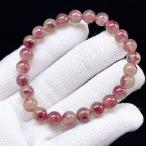 PROME 天然石【一点物】厳選グレード・宝石質・入荷困難・希少色・ ピンクトルマリン・トルマリンシリカ・モザンビーク産・ブレスレット ・v75596