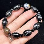 PROME 天然石【一点物】高品質・天眼石・バンデッドアゲート・チベットアゲート・チベット産・ブレスレット・v76047