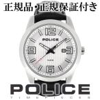 POLICE 腕時計 メンズ ブランド ポリス トロフィー ホワイト レザー 革ベルト メンズ腕時計 POLICE
