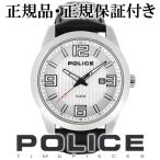 POLICE 腕時計 メンズ ブランド ポリス トロフィー ホワイト レザー 革ベルト メンズ腕時計 POLICE 爆買