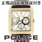 POLICE 腕時計 メンズ ブランド ポリス キングスアベニュー ホワイト ゴールド 革ベルト メンズ腕時計 POLICE