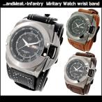 腕時計 レザーウォッチ メンズ INFANTRY 限定コラボ ブランド レザー腕時計 メンズ ブレスレット