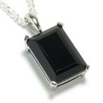 Yahoo! Yahoo!ショッピング(ヤフー ショッピング)ブラックスピネル ネックレス バゲットカット レディース シルバー 黒 天然石 パワーストーン ペンダント プレゼント