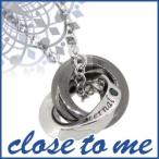ダブルリング ネックレス メンズ ブランド シルバー ブルーダイヤモンド シンプル 黒 ペンダント おしゃれ 人気 close to me プレゼント 爆買
