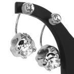  Skull серьги 2P обе уголок для белый CZ Uni -k циркон серьги серьги хирургический нержавеющая сталь . покупка 