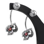 スカルピアス2P両耳用ガーネットC...