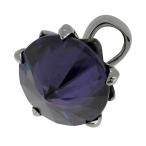  циркон подвеска с цепью ( цепь нет ) violet CZ лиловый один шарик brilliant нержавеющая сталь колье 