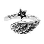 スター ウィング シルバーリング フリーサイズ 24号 翼 星 シルバー リング シルバー925 指輪 羽 羽根 ウイング 銀 爆買