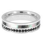 Yahoo! Yahoo!ショッピング(ヤフー ショッピング)ブラックジルコニア シェル ステンレス リング 17号 指輪 サージカルステンレス シンプル 平打ち 黒 貝