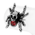 Yahoo! Yahoo!ショッピング(ヤフー ショッピング)金属アレルギー ピアス サージカルステンレス メンズ クモ 蜘蛛 スパイダー スカル レッド 1P 片耳 おしゃれ 金属アレルギー対応