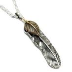 ネックレストップ メンズ シルバー フェザー 羽根 人気 かっこいい メンズ フェザー ペンダントトップ チェーンなし プレゼント