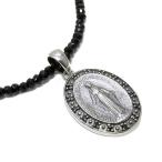 Yahoo! Yahoo!ショッピング(ヤフー ショッピング)ブラックスピネル ネックレス メンズ マリア メダイ 人気 かっこいい シルバー925 メンズ ブラックスピネルネックレス プレゼント